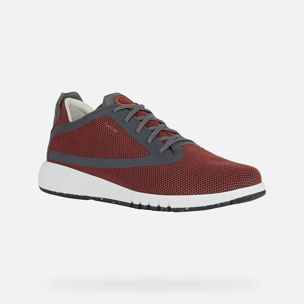 Geox Sneakers Dark Grey/Red Aerantis - Geox Mens Shoes - JRFSDP812